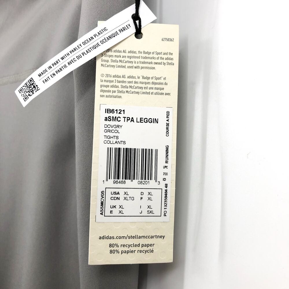 ADIDAS STELLA MCCARTNEY Womens Truepace Running Leggings XL Dove Grey NWT - Picture 10 of 11